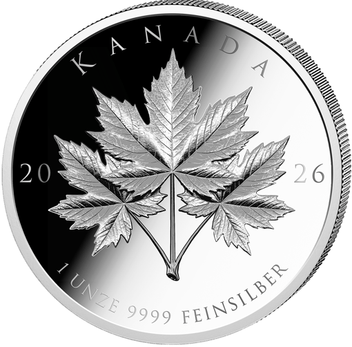 1 Unze Silber Triple Maple Leaf 2026 (Auflage: 1.000 | Polierte Platte)