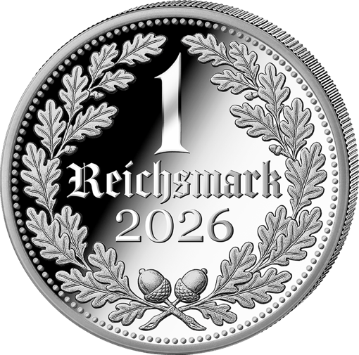 1 Unze Silber Reichsmark 2026 (Auflage: 999 | 65mm | Polierte Platte)