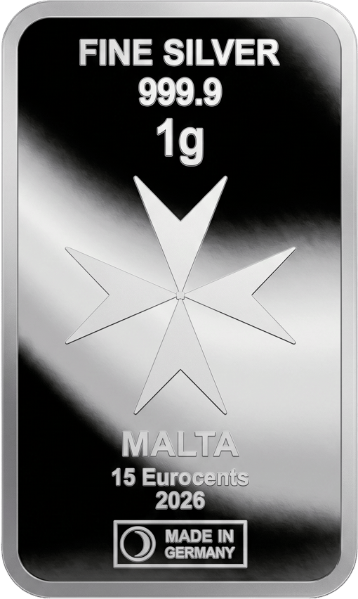 1g Silber Heimerle und Meule Malta Münzbarren