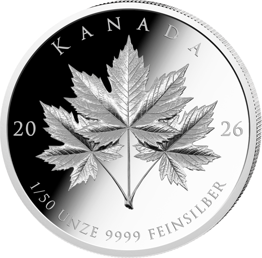 1/50 Unze Silber Triple Maple Leaf 2026 (Polierte Platte)