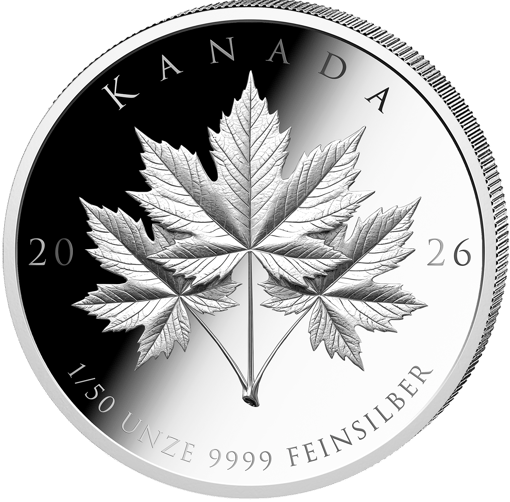1/50 Unze Silber Triple Maple Leaf 2026 (Polierte Platte)