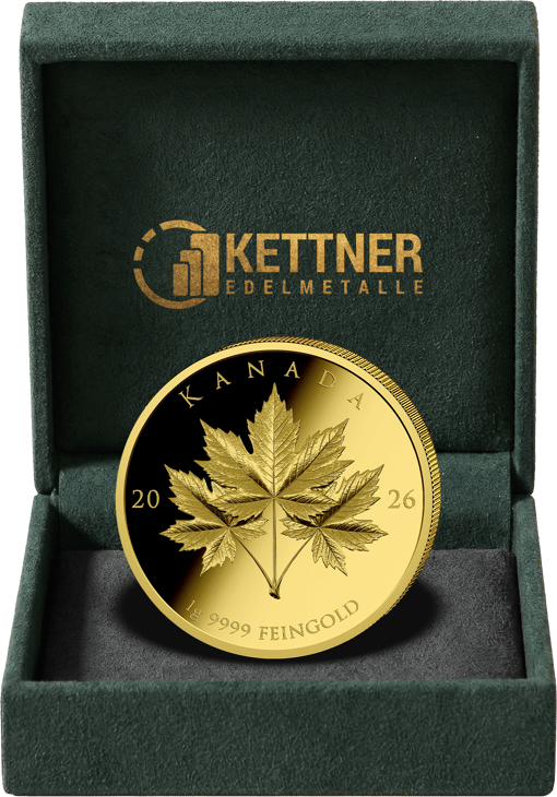 1g Gold Triple Maple Leaf 2026 (Auflage: 1.000 | Polierte Platte)