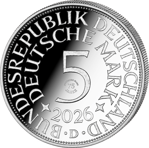5 Unze Silber Deutsche Mark - 75 Jahre Heiermann 2026 (Auflage: 250 | Polierte Platte)