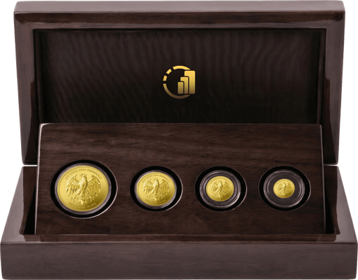 Deutsche Mark 4 Goldmünzen Fractional Set Reverse Proof 2026 (Auflage: 99 | Polierte Platte Motiv)
