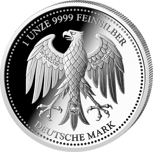 1 Unze Silber Deutsche Mark 2026 (Auflage: 500 | 65mm | Polierte Platte)