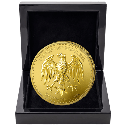 2 Unze Silber Deutsche Mark Red Ruby Edition 2026 (Auflage: 33 | Iced Out | Rubin |vergoldet)
