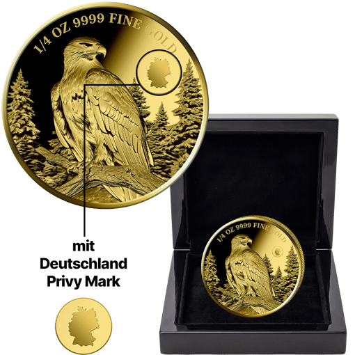 1/4 Unze Gold Steinadler Deutschland Edition 2026 (Auflage: 25 | Privy Mark | Polierte Platte)