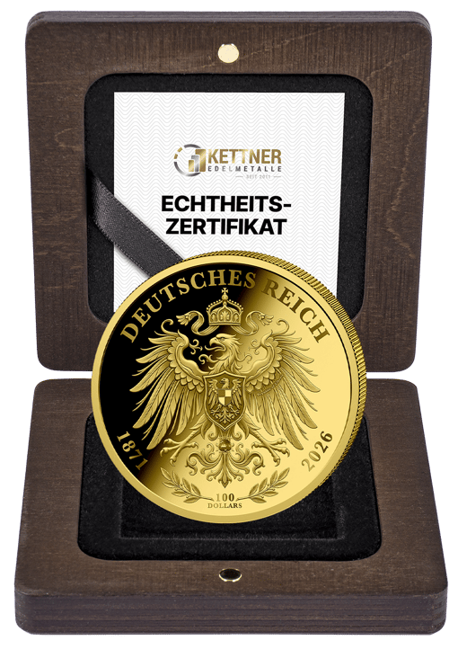 1/4 Unze Gold Kaiser Wilhelm I 155 Jahre Goldwährung 2026 (Auflage: 99 | Polierte Platte)