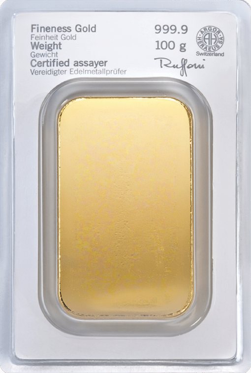 100g Goldbarren Heraeus (geprägt)