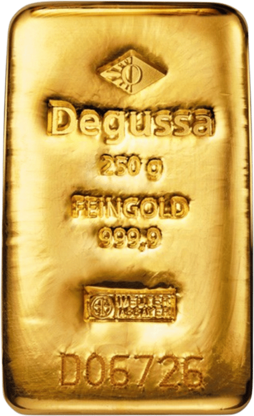 250g Gold Bar Degussa