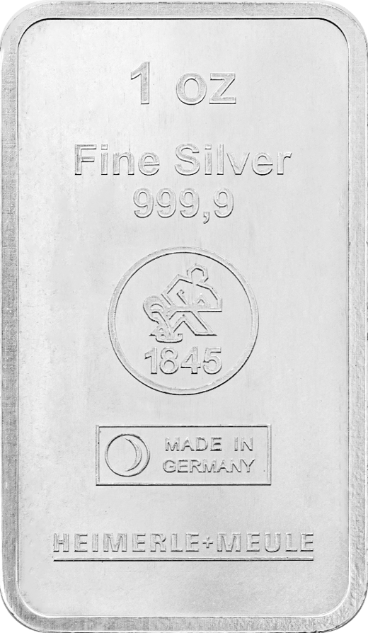 1 oz Silver Bar Heimerle und Meule (minted)