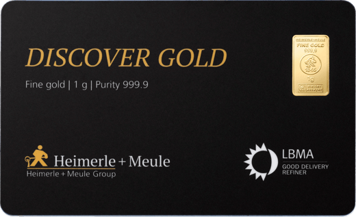 1g Gold Bar Discover Gold Heimerle und Meule