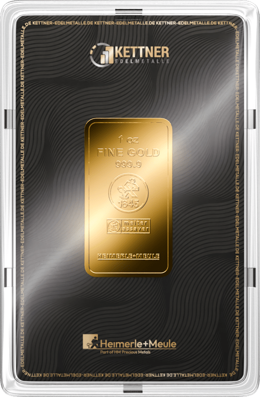 1 Ounce Gold Bar Heimerle und Meule (Kettner Edelmetalle)