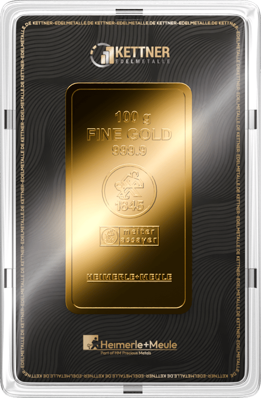100g Goldbarren Heimerle und Meule (Kettner Edelmetalle)
