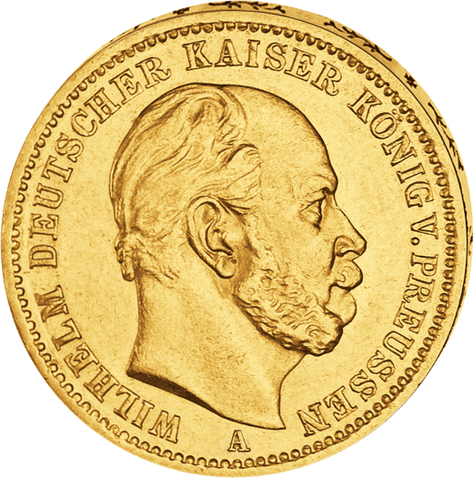 10 Mark Preußen Wilhelm I Goldmünze (Erstausgabe von 1872 | Premium Coincard)