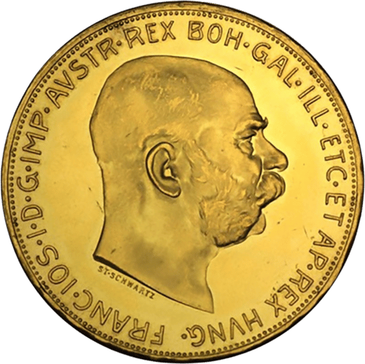 100 Kronen aus Österreich, Vorderseite mit dem Kopf Kaiser Franz Josephs I.