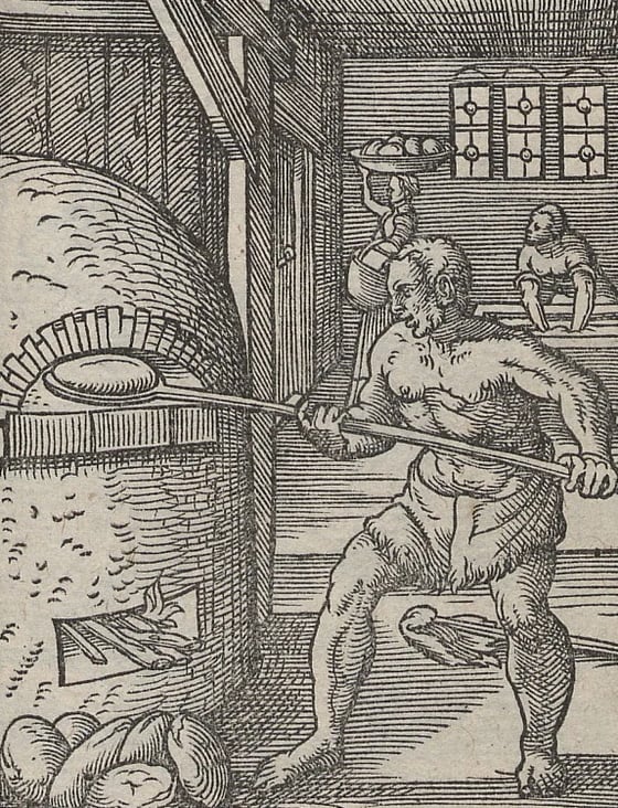 The Baker, woodcut by Jost Amman from the Book of Trades, 1568