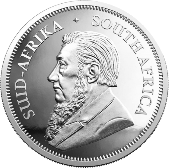 Lado con el retrato de Paul Kruger y la leyenda SUID-AFRIKA SOUTH AFRICA