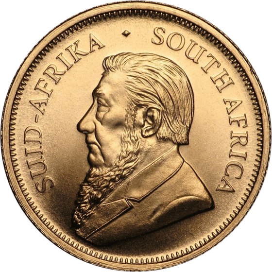 Lado con el retrato de Paul Kruger y la leyenda SUID-AFRIKA SOUTH AFRICA