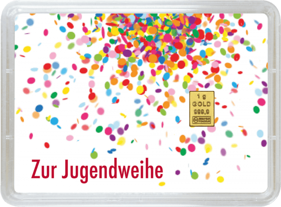 1g Goldbarren Glückwunsch zur Jugendweihe