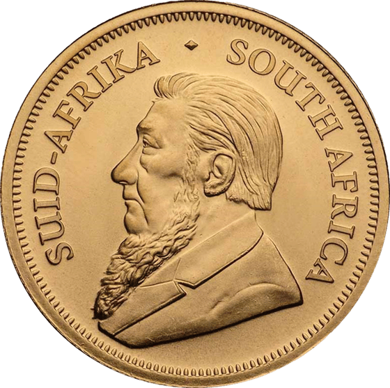 Lado con el retrato de Paul Kruger y la leyenda SUID-AFRIKA SOUTH AFRICA