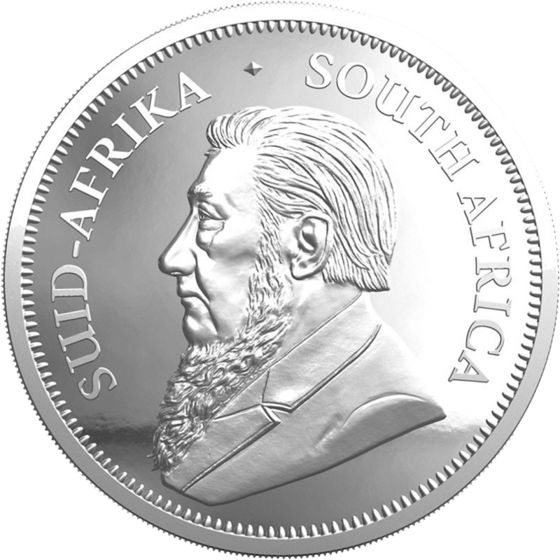 Lado con el retrato de Paul Kruger y la leyenda SUID-AFRIKA SOUTH AFRICA