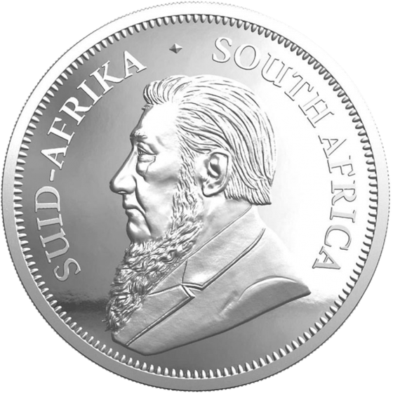Lado con el retrato de Paul Kruger y la leyenda SUID-AFRIKA SOUTH AFRICA