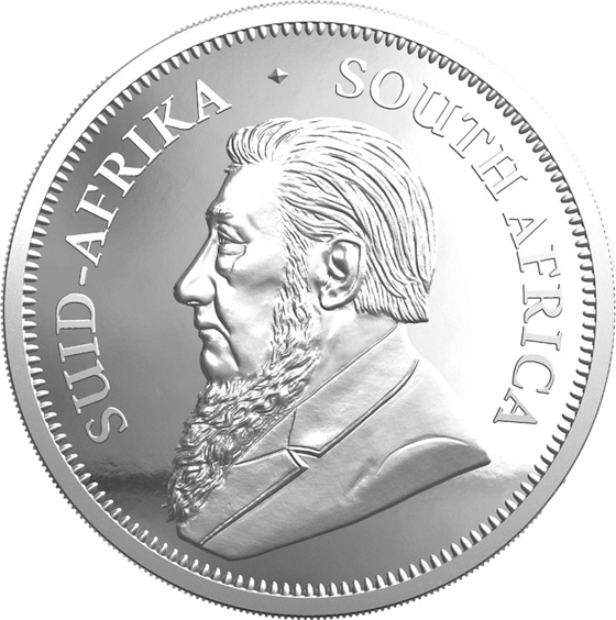 Lado con el retrato de Paul Kruger y la leyenda SUID-AFRIKA SOUTH AFRICA
