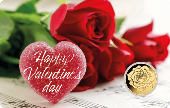 Gold Valentinstag Münze