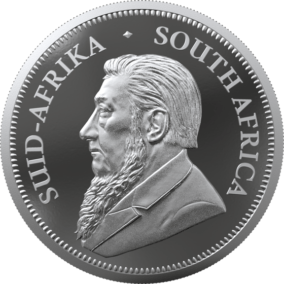 Lado con el retrato de Paul Kruger y la leyenda SUID-AFRIKA SOUTH AFRICA