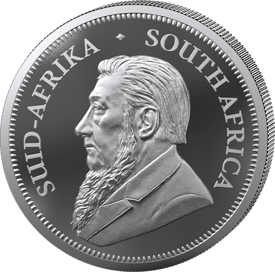 Lado con el retrato de Paul Kruger y la leyenda SUID-AFRIKA SOUTH AFRICA