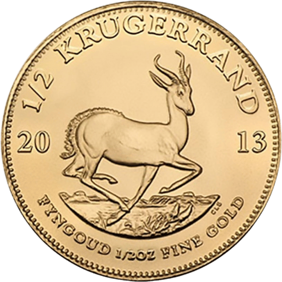 Seite mit dem Springbock im Sprung, darüber KRUGERRAND und links und rechts die Jahreszahl