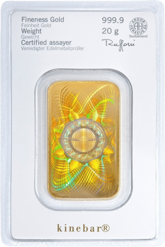 Kinebar im Blister, die Rückseite mit dem schimmernden Kinegram