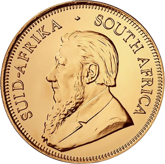 Lado con el retrato de Paul Kruger y la leyenda SUID-AFRIKA SOUTH AFRICA