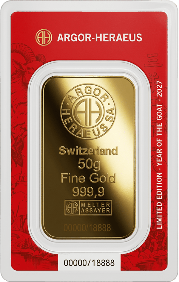 Back of the red card with Limited Edition, Year of the Goat 2027 and the number