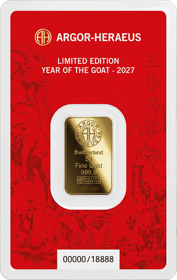 Back of the red card with Limited Edition, Year of the Goat 2027 and the number