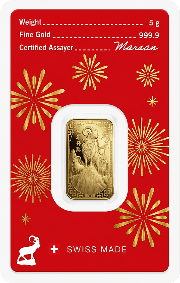 Front of the red card with weight, fineness, golden fireworks and the bar in its window