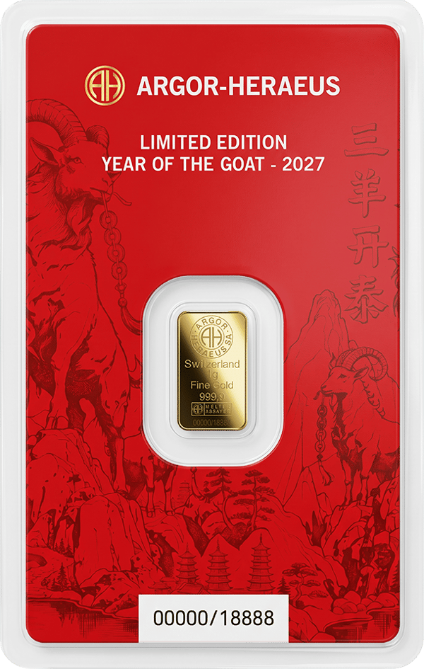 Back of the red card with Limited Edition, Year of the Goat 2027 and the number