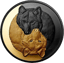 1 Unze Silber Grauwolf 2021 Gold und Rhodium (Auflage:5.500 | Matt-Proof)