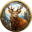 1 Unze Silber Maple Leaf 2023 Waldtiere Rothirsch (Auflage: 50 | coloriert | teilvergoldet)