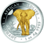 1 Unze Silber Somalia Elefant 2025 (Auflage: 3.000 | teilvergoldet)