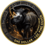1 Unze Silber African Animals Black and Gold Nashorn 2025 (Auflage: 100 | teilvergoldet)