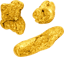Set of 3 Yukon Gold Nugget (Real Nuggets 3.64g)