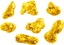 7er Set Yukon Goldnugget (Echte Nuggets 11,79g)