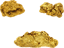 3er Set Australien Gold Nugget (Echte Nuggets 5,67g)
