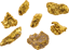 7er Set Australien Gold Nugget (Echte Nuggets 2,11g)