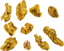 10er Set Australien Gold Nugget (Echte Nuggets 3,35g)