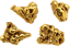 4er Set Australien Gold Nugget (Echte Nuggets 13,05g)