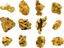 12er Set Australien Gold Nugget (Echte Nuggets 15,09g)