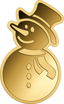 Gold Schneemann Shaped Coin